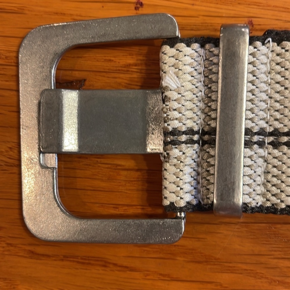 Indie Sleaze Grommet Belt Cream Black Canvas Festival Gorpcore 46” - Picture 4 of 5